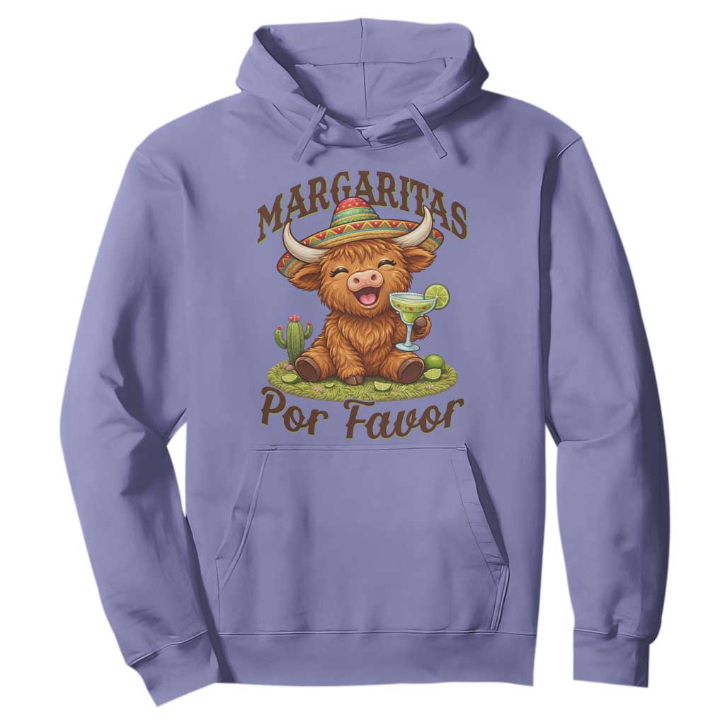 Funny Cinco De Mayo Highland Cow Hoodie Margaritas Por Favor TS12 Violet Print Your Wear