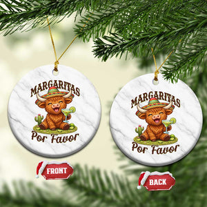 Funny Cinco De Mayo Highland Cow Ceramic Ornament Margaritas Por Favor TS12 1pc White Marble Print Your Wear