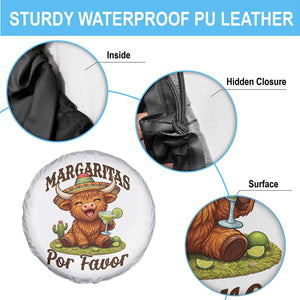 Funny Cinco De Mayo Highland Cow Spare Tire Cover Margaritas Por Favor TS12 Print Your Wear