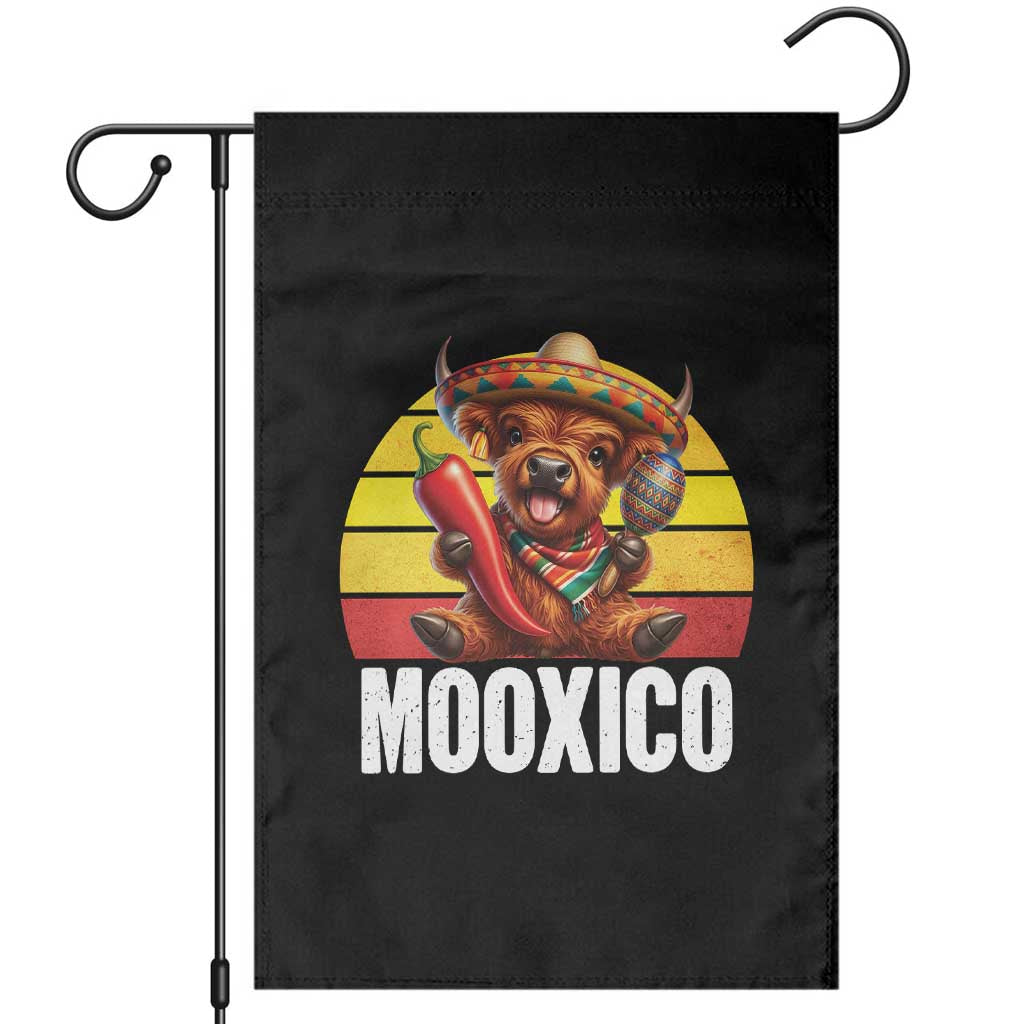 Funny Highland Cow MooXico Garden Flag Cinco De Mayo Fiesta Party TS12 Black Print Your Wear