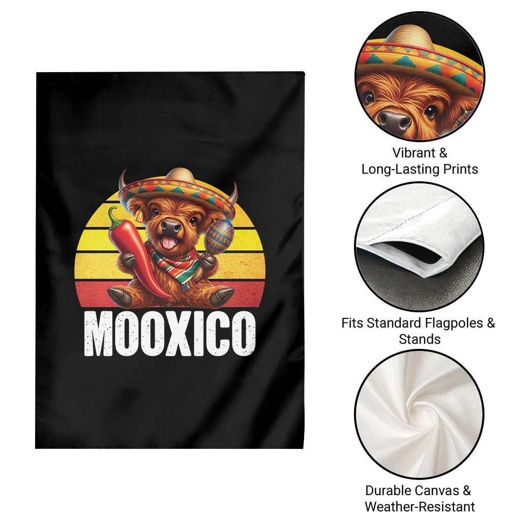 Funny Highland Cow MooXico Garden Flag Cinco De Mayo Fiesta Party TS12 Print Your Wear