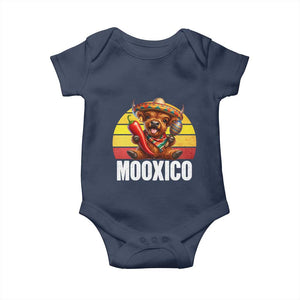 Funny Highland Cow MooXico Baby Onesie Cinco De Mayo Fiesta Party TS12 Navy Print Your Wear