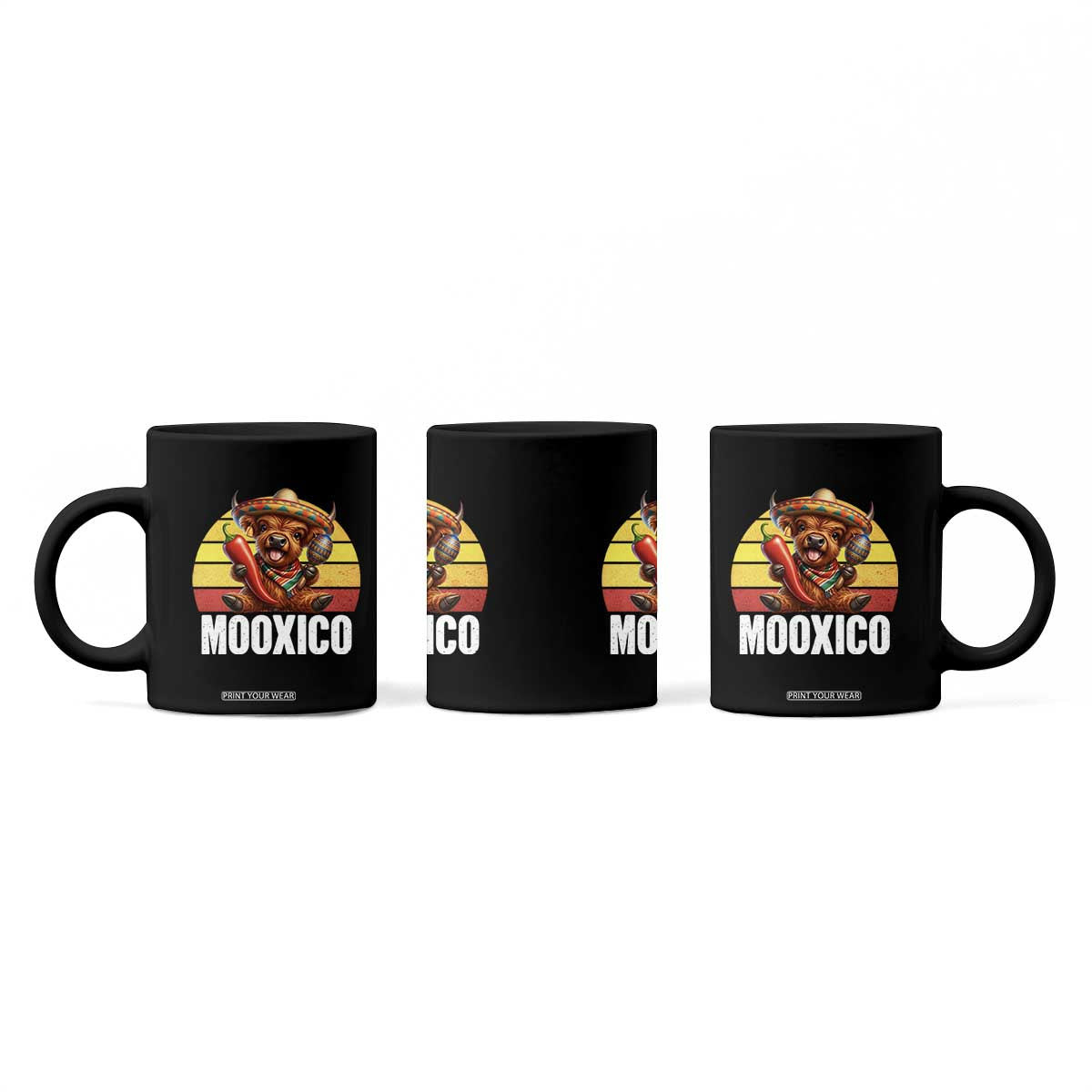 Funny Highland Cow MooXico Coffee Mug Cinco De Mayo Fiesta Party TS12 Print Your Wear