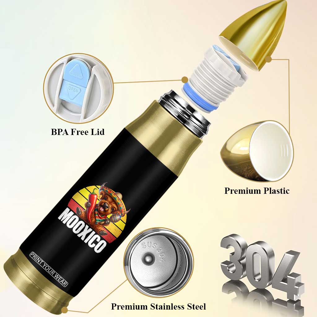 Funny Highland Cow MooXico Bullet Tumbler Cinco De Mayo Fiesta Party TS12 Print Your Wear