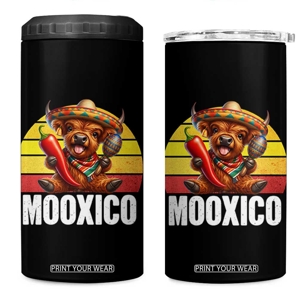 Funny Highland Cow MooXico 4 in 1 Can Cooler Tumbler Cinco De Mayo Fiesta Party TS12 One Size: 16 oz Black Print Your Wear