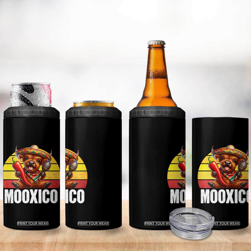 Funny Highland Cow MooXico 4 in 1 Can Cooler Tumbler Cinco De Mayo Fiesta Party TS12 Print Your Wear
