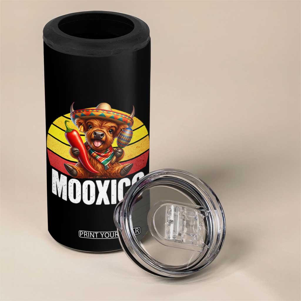 Funny Highland Cow MooXico 4 in 1 Can Cooler Tumbler Cinco De Mayo Fiesta Party TS12 Print Your Wear