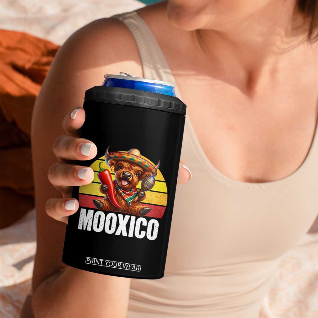 Funny Highland Cow MooXico 4 in 1 Can Cooler Tumbler Cinco De Mayo Fiesta Party TS12 Print Your Wear