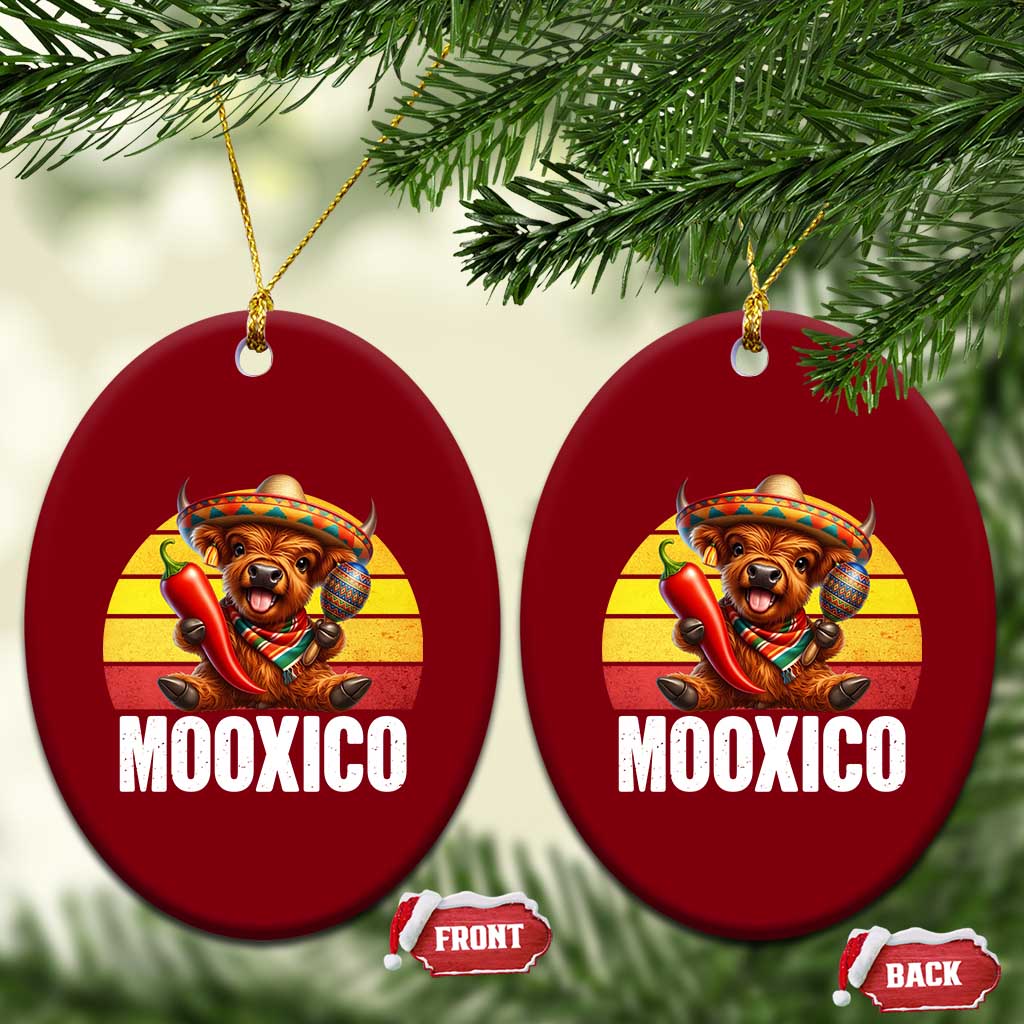 Funny Highland Cow MooXico Ceramic Ornament Cinco De Mayo Fiesta Party TS12 Print Your Wear