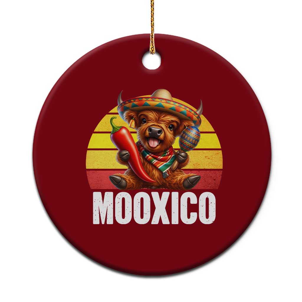 Funny Highland Cow MooXico Ceramic Ornament Cinco De Mayo Fiesta Party TS12 1pc Red Print Your Wear