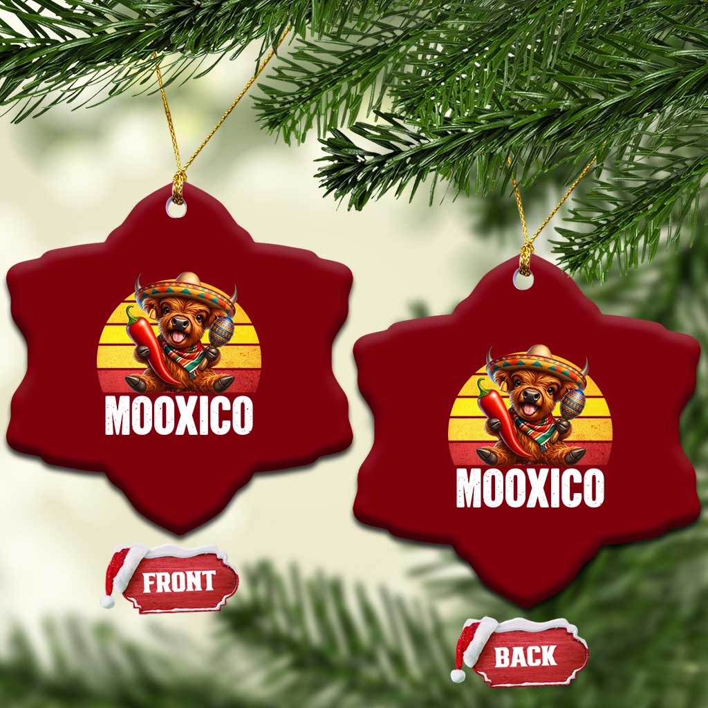 Funny Highland Cow MooXico Ceramic Ornament Cinco De Mayo Fiesta Party TS12 Print Your Wear