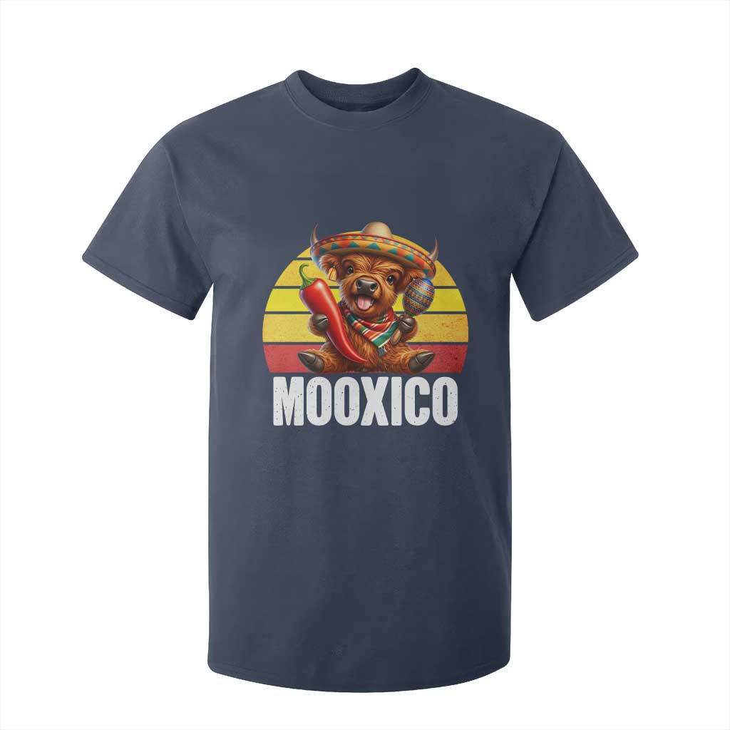 Funny Highland Cow MooXico T Shirt For Kid Cinco De Mayo Fiesta Party TS12 Navy Print Your Wear