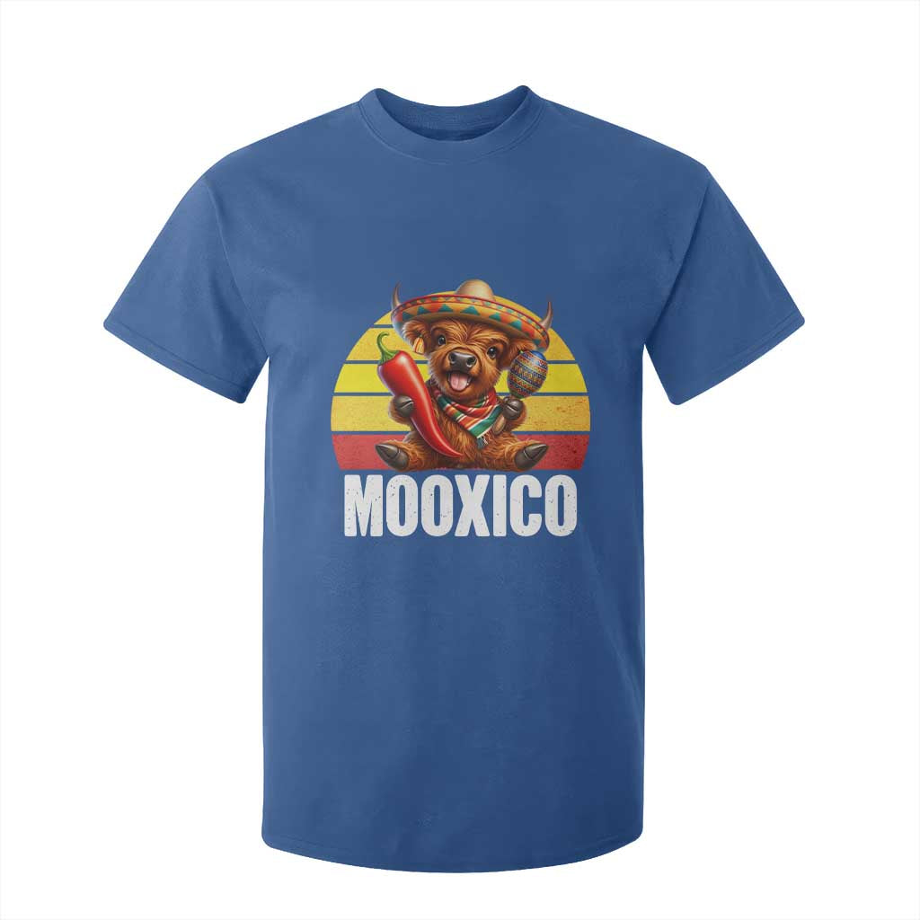 Funny Highland Cow MooXico T Shirt For Kid Cinco De Mayo Fiesta Party TS12 Royal Blue Print Your Wear