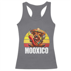 Funny Highland Cow MooXico Racerback Tank Top Cinco De Mayo Fiesta Party TS12 Charcoal Print Your Wear
