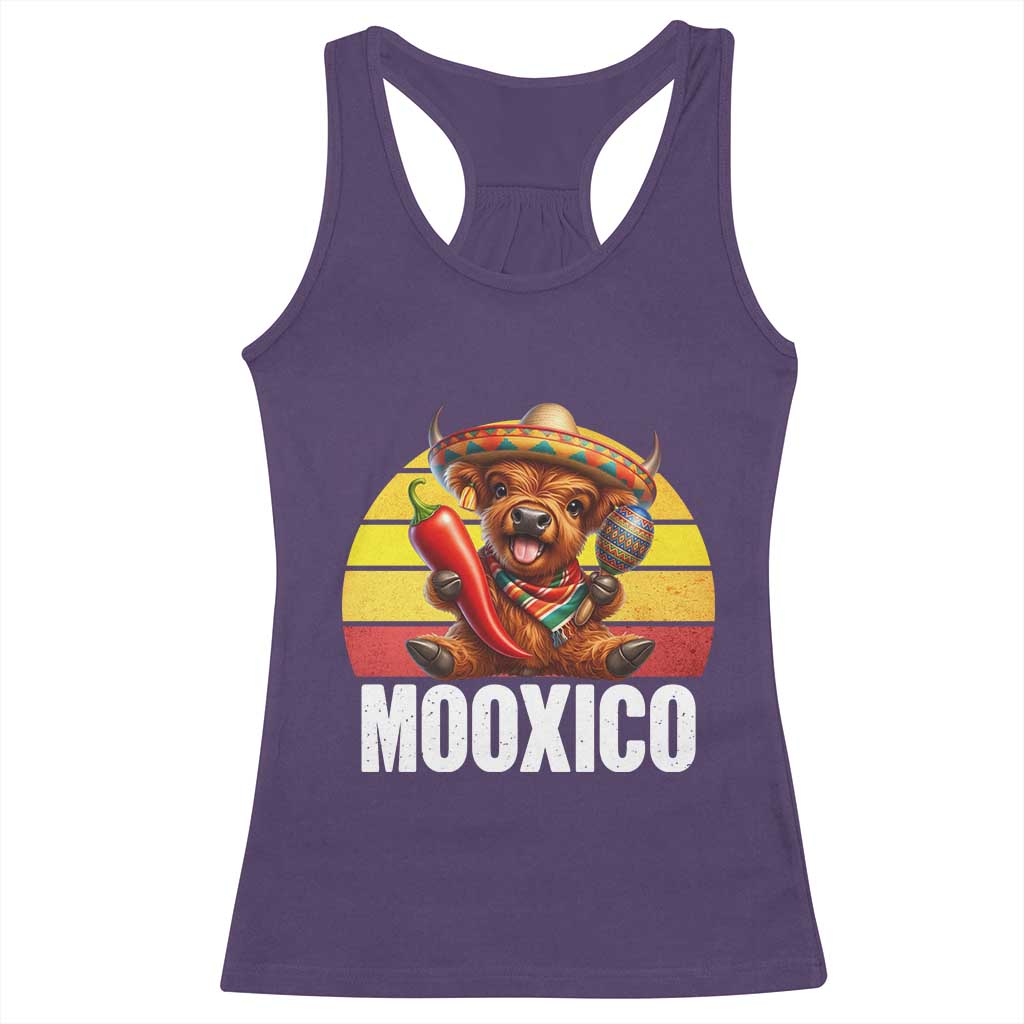 Funny Highland Cow MooXico Racerback Tank Top Cinco De Mayo Fiesta Party TS12 Purple Print Your Wear