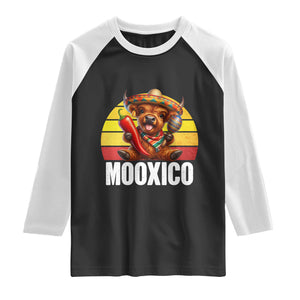 Funny Highland Cow MooXico Raglan Shirt Cinco De Mayo Fiesta Party TS12 Black White Print Your Wear