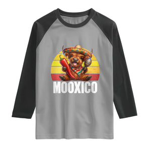 Funny Highland Cow MooXico Raglan Shirt Cinco De Mayo Fiesta Party TS12 Sport Gray Black Print Your Wear