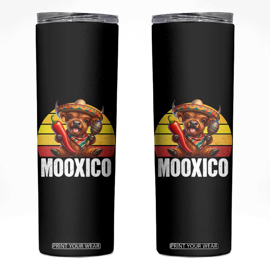 Funny Highland Cow MooXico Skinny Tumbler Cinco De Mayo Fiesta Party TS12 Black Print Your Wear