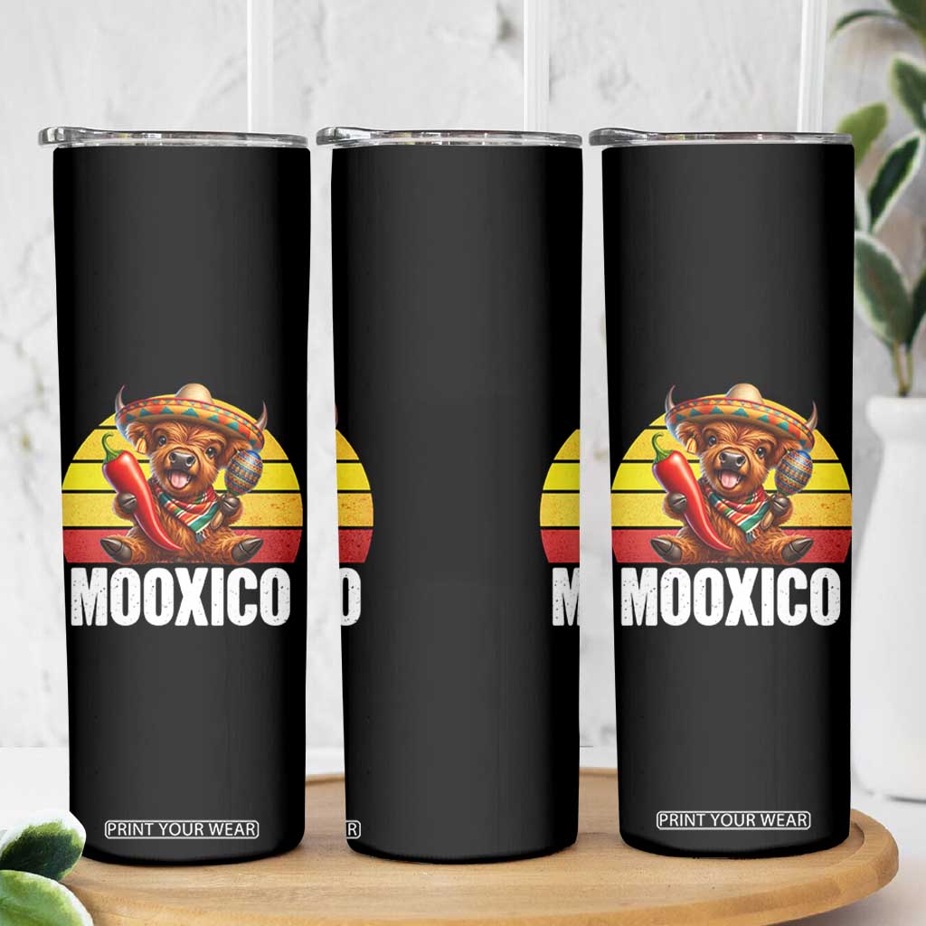 Funny Highland Cow MooXico Skinny Tumbler Cinco De Mayo Fiesta Party TS12 Print Your Wear