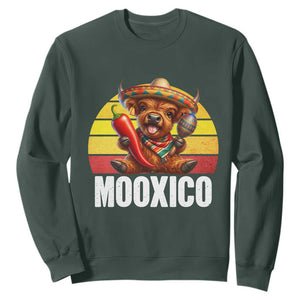 Funny Highland Cow MooXico Sweatshirt Cinco De Mayo Fiesta Party TS12 Dark Forest Green Print Your Wear