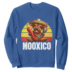 Funny Highland Cow MooXico Sweatshirt Cinco De Mayo Fiesta Party TS12 Royal Blue Print Your Wear