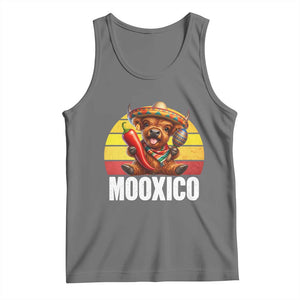 Funny Highland Cow MooXico Tank Top Cinco De Mayo Fiesta Party TS12 Black Heather Print Your Wear