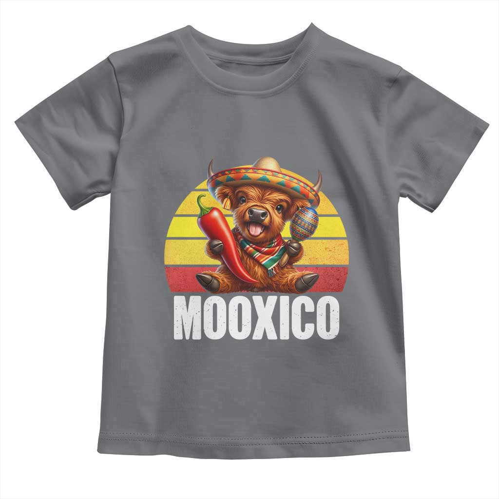 Funny Highland Cow MooXico Toddler T Shirt Cinco De Mayo Fiesta Party TS12 Charcoal Print Your Wear