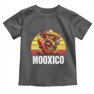 Funny Highland Cow MooXico Toddler T Shirt Cinco De Mayo Fiesta Party TS12 Dark Heather Print Your Wear