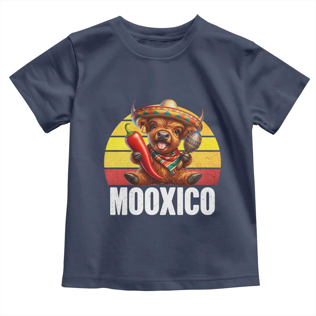 Funny Highland Cow MooXico Toddler T Shirt Cinco De Mayo Fiesta Party TS12 Navy Print Your Wear