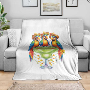 Cinco De Mayo Summer Party Throw Blanket Funny Parrots Drinking Margaritas TS12 Print Your Wear