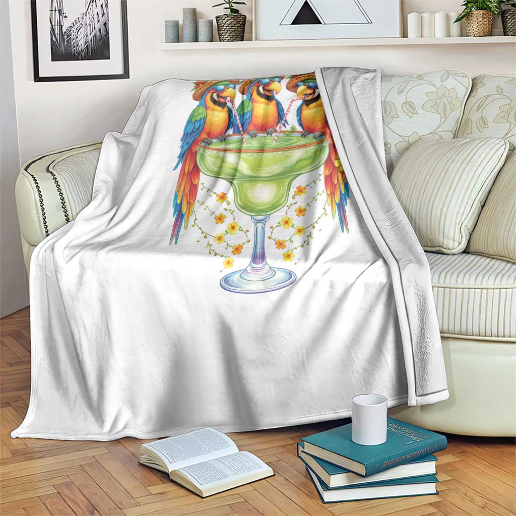 Cinco De Mayo Summer Party Throw Blanket Funny Parrots Drinking Margaritas TS12 Print Your Wear