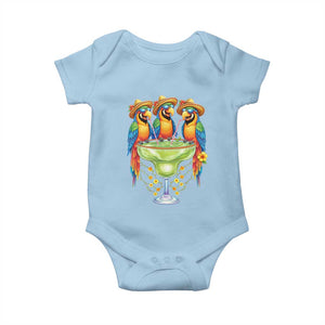 Cinco De Mayo Summer Party Baby Onesie Funny Parrots Drinking Margaritas TS12 Light Blue Print Your Wear