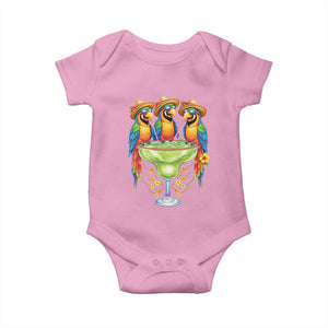 Cinco De Mayo Summer Party Baby Onesie Funny Parrots Drinking Margaritas TS12 Light Pink Print Your Wear