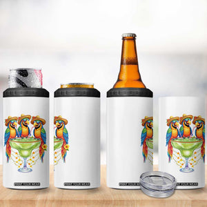 Cinco De Mayo Summer Party 4 in 1 Can Cooler Tumbler Funny Parrots Drinking Margaritas TS12 Print Your Wear