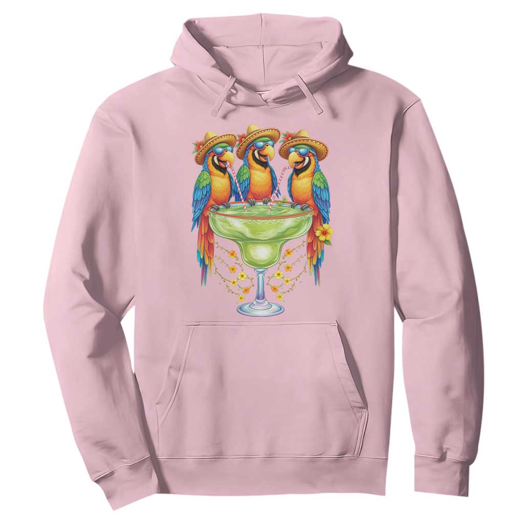 Cinco De Mayo Summer Party Hoodie Funny Parrots Drinking Margaritas TS12 Light Pink Print Your Wear