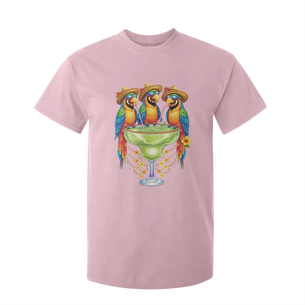 Cinco De Mayo Summer Party T Shirt For Kid Funny Parrots Drinking Margaritas TS12 Light Pink Print Your Wear