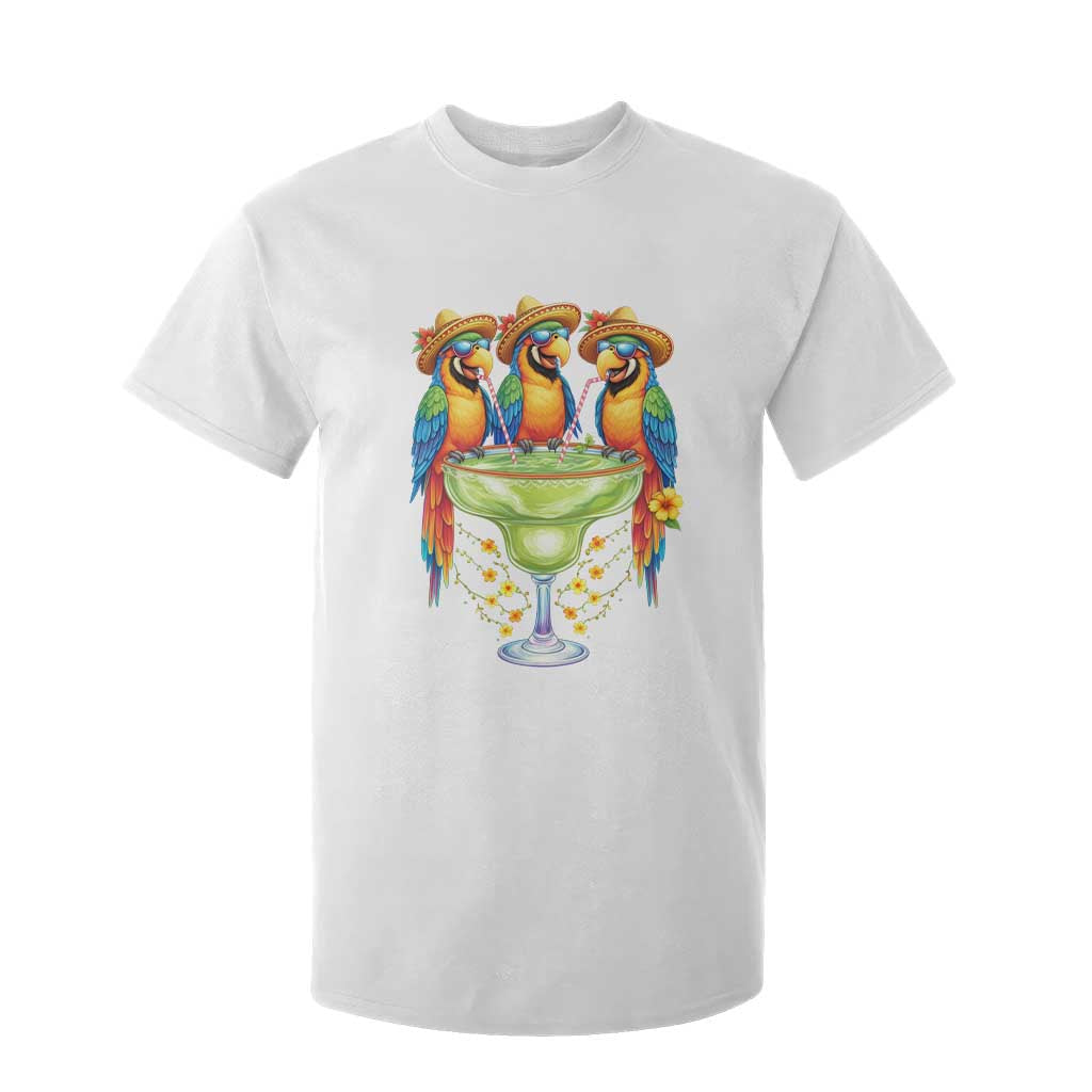 Cinco De Mayo Summer Party T Shirt For Kid Funny Parrots Drinking Margaritas TS12 White Print Your Wear