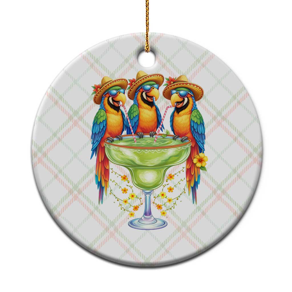 Cinco De Mayo Summer Party Ceramic Ornament Funny Parrots Drinking Margaritas TS12 1pc Christmas Plaid Print Your Wear