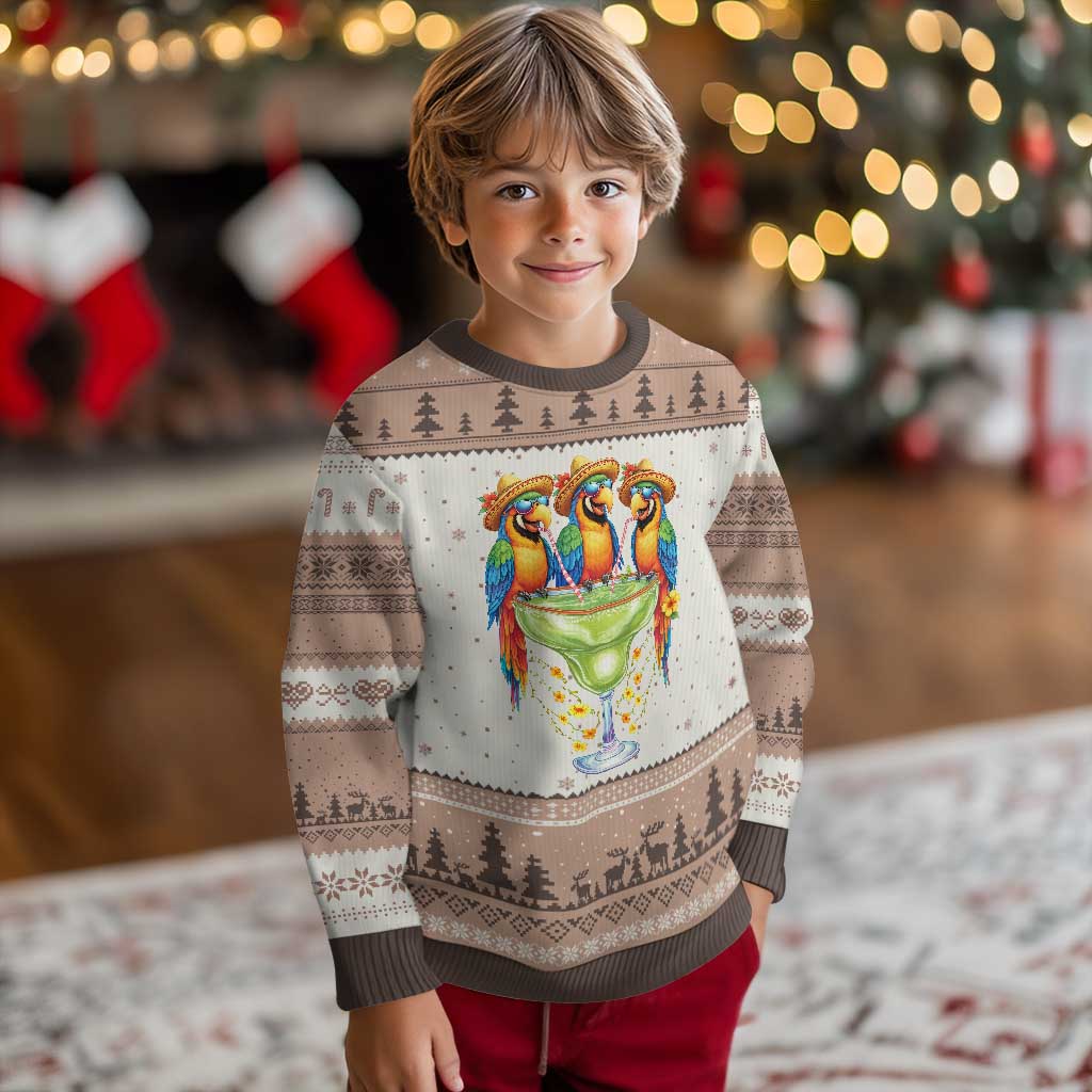Cinco De Mayo Summer Party Ugly Christmas Sweater Funny Parrots Drinking Margaritas TS12 Mocha Mousse Print Your Wear