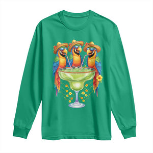 Cinco De Mayo Summer Party Long Sleeve Shirt Funny Parrots Drinking Margaritas TS12 Irish Green Print Your Wear