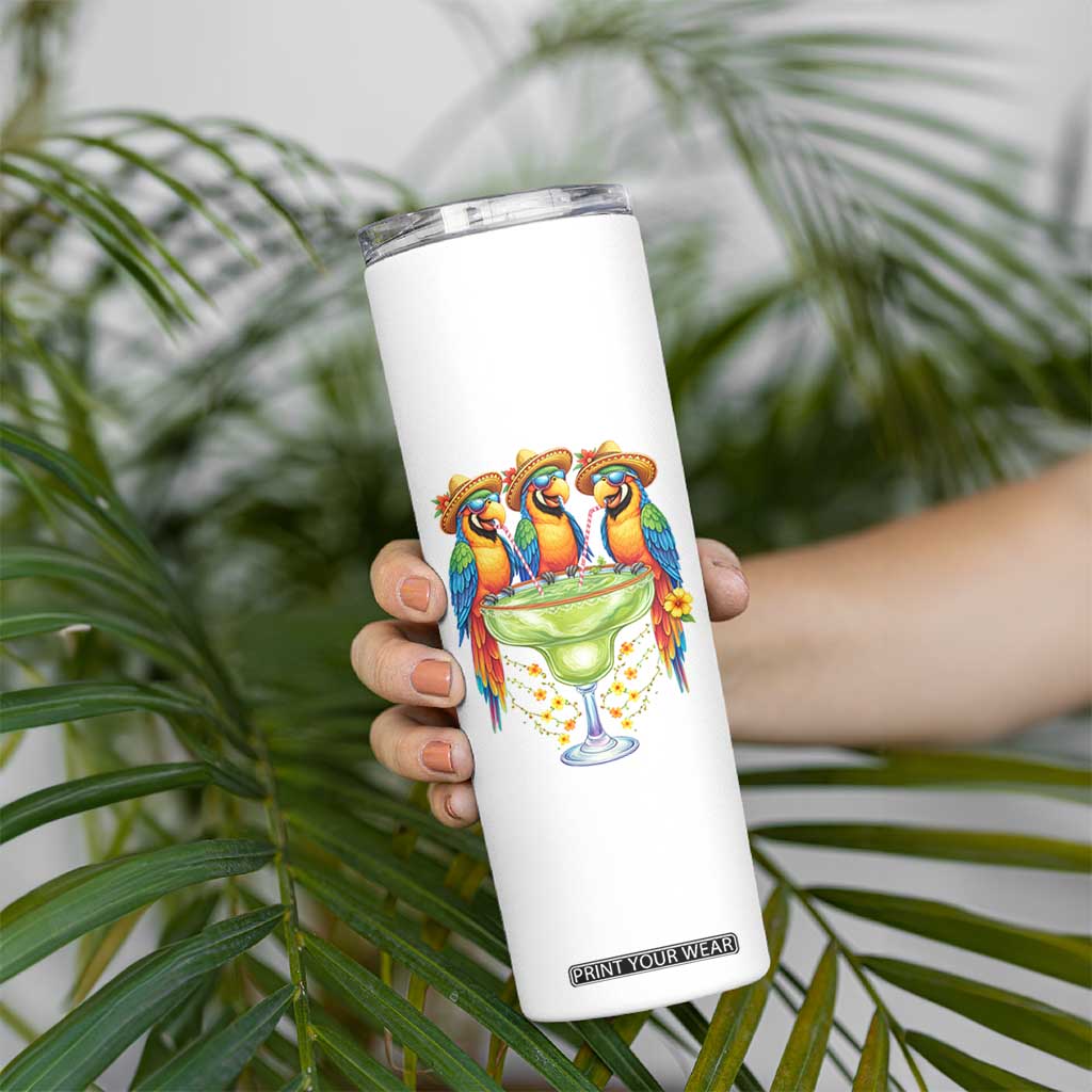 Cinco De Mayo Summer Party Skinny Tumbler Funny Parrots Drinking Margaritas TS12 Print Your Wear