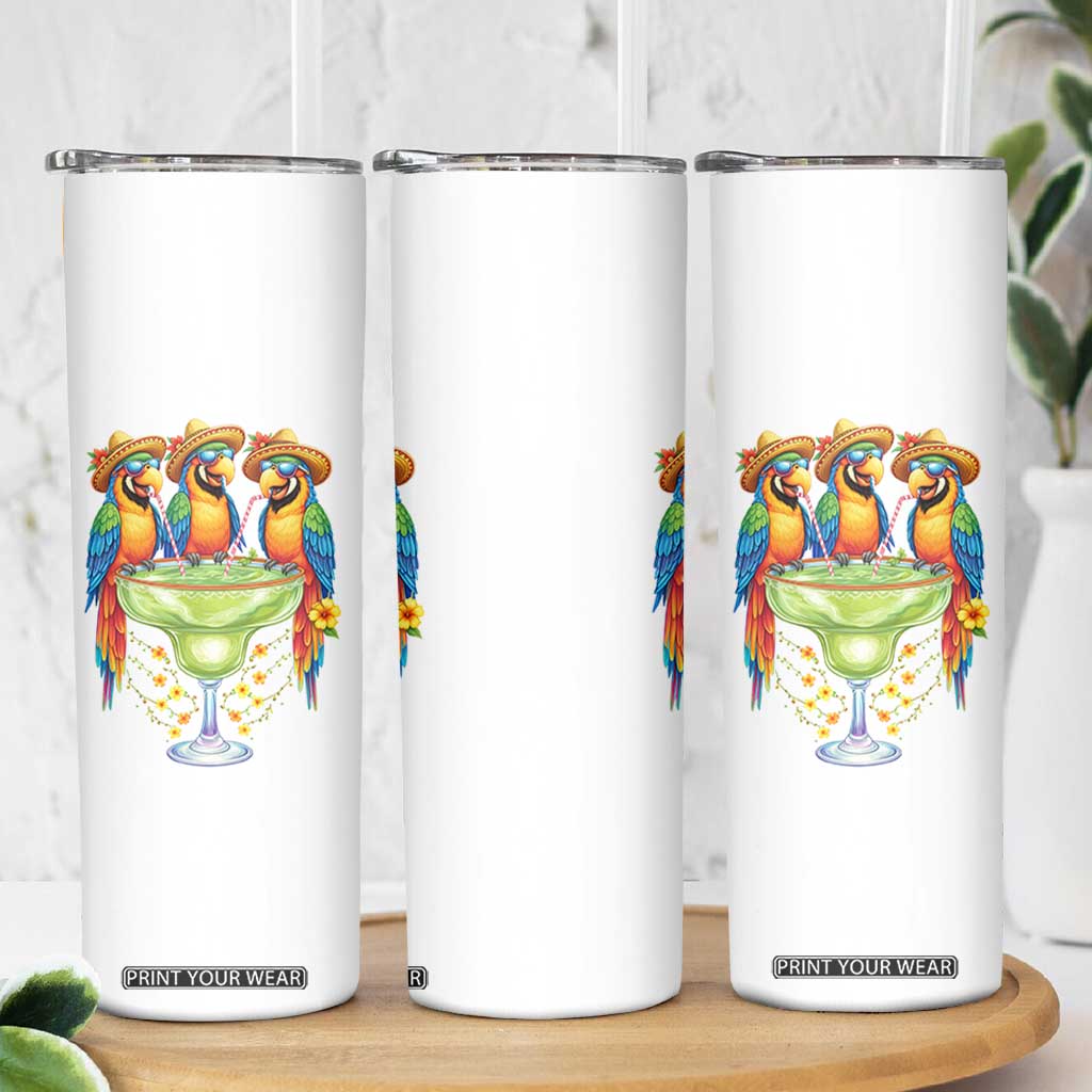 Cinco De Mayo Summer Party Skinny Tumbler Funny Parrots Drinking Margaritas TS12 Print Your Wear