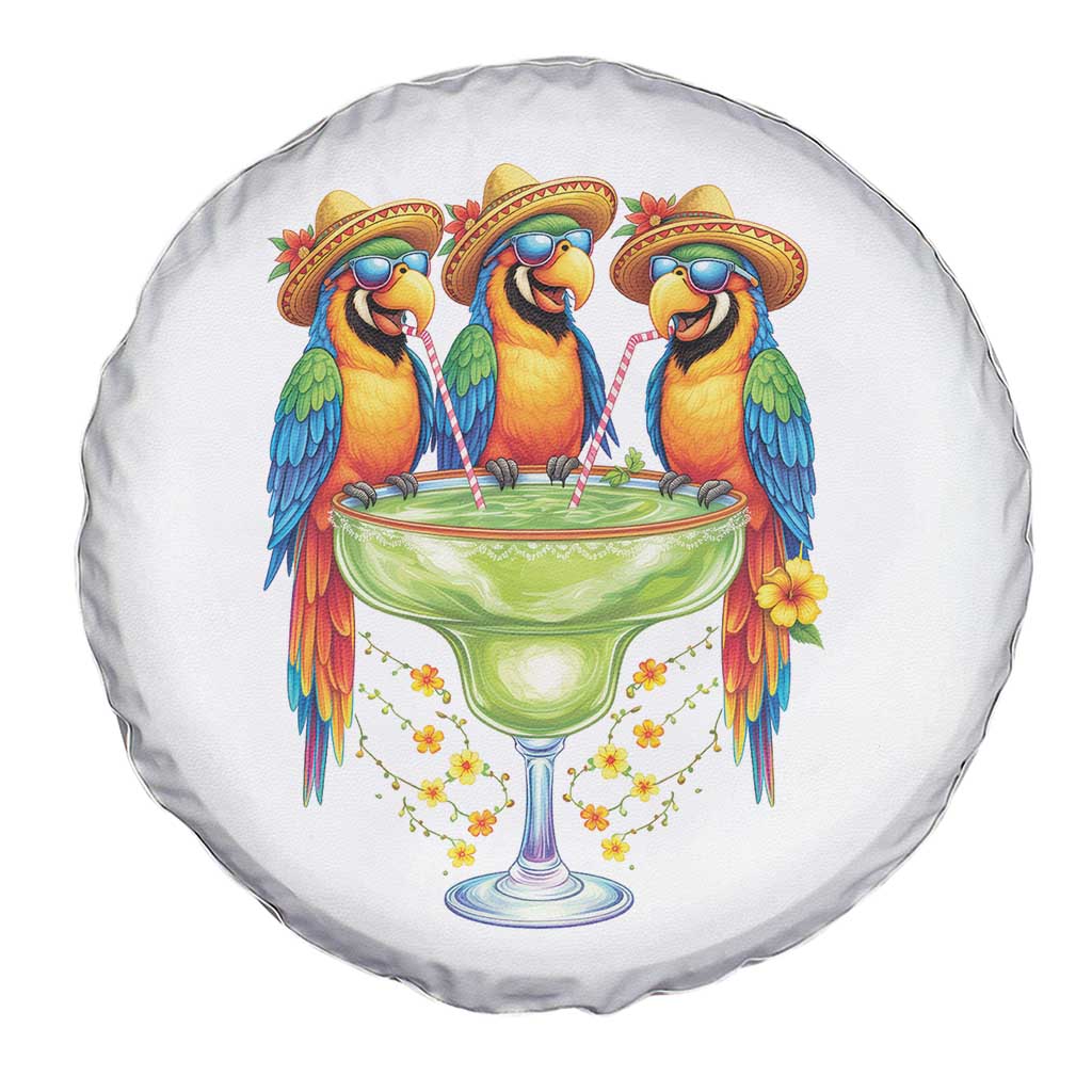 Cinco De Mayo Summer Party Spare Tire Cover Funny Parrots Drinking Margaritas TS12 Print Your Wear