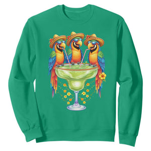 Cinco De Mayo Summer Party Sweatshirt Funny Parrots Drinking Margaritas TS12 Irish Green Print Your Wear