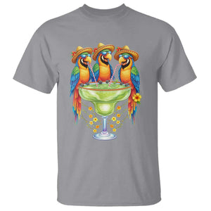 Cinco De Mayo Summer Party T Shirt Funny Parrots Drinking Margaritas TS12 Sport Gray Print Your Wear