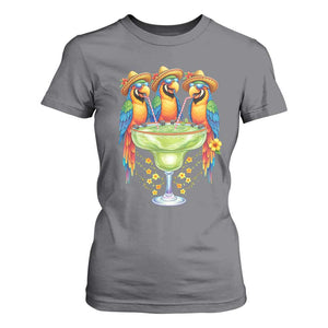 Cinco De Mayo Summer Party T Shirt For Women Funny Parrots Drinking Margaritas TS12 Charcoal Print Your Wear