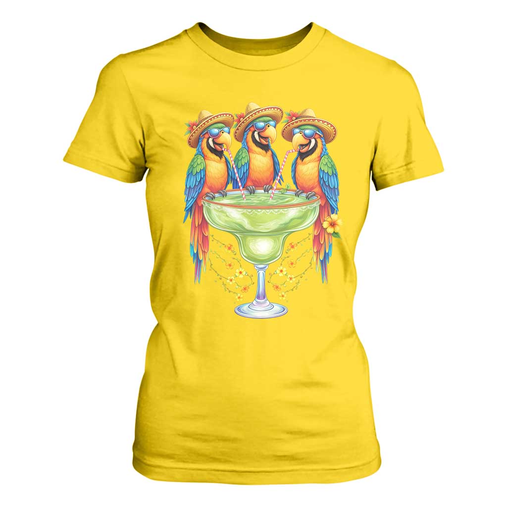 Cinco De Mayo Summer Party T Shirt For Women Funny Parrots Drinking Margaritas TS12 Daisy Print Your Wear