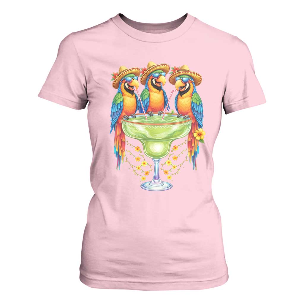 Cinco De Mayo Summer Party T Shirt For Women Funny Parrots Drinking Margaritas TS12 Light Pink Print Your Wear