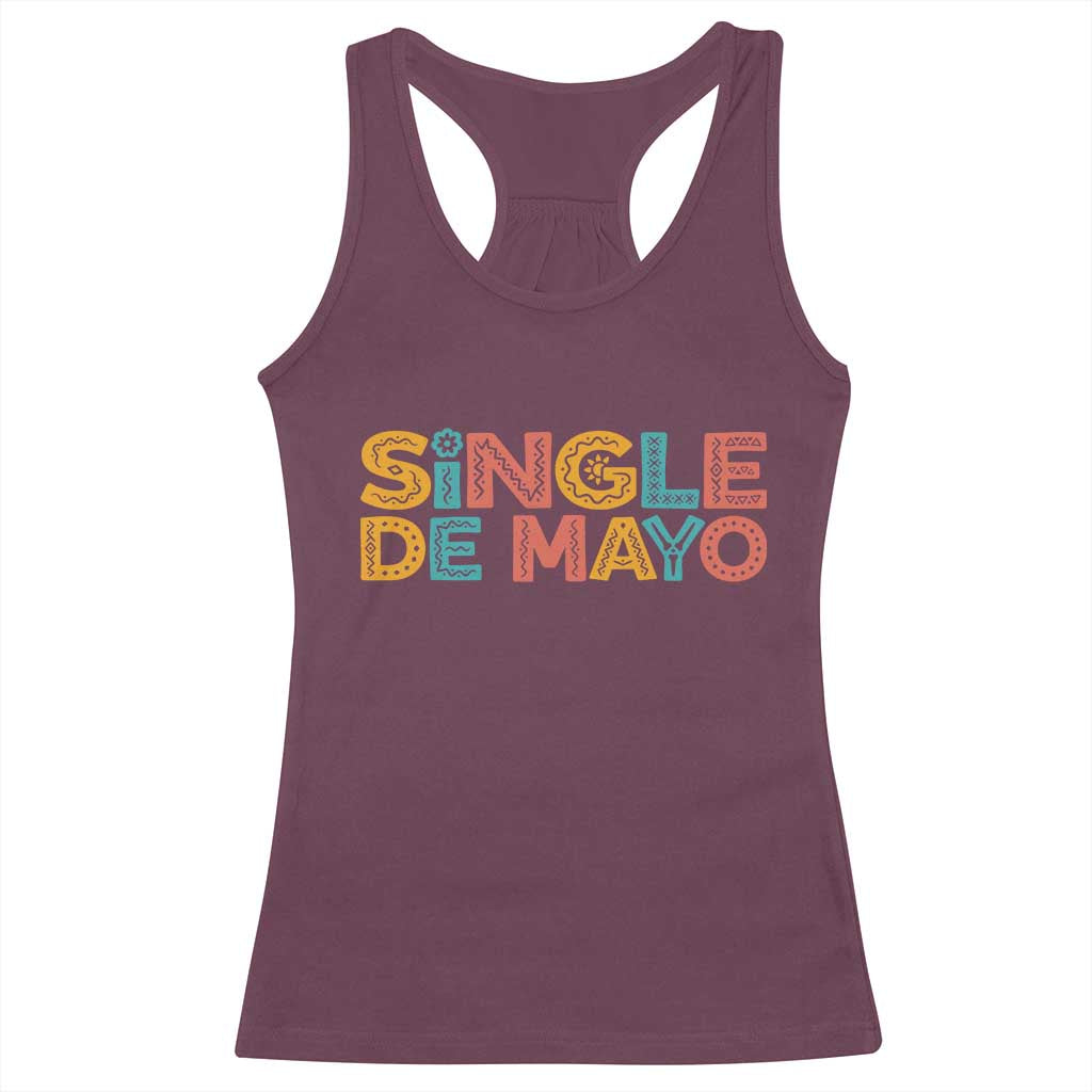 Mexican Fiesta Party Gift Racerback Tank Top Single De Mayo TS12 Maroon Print Your Wear