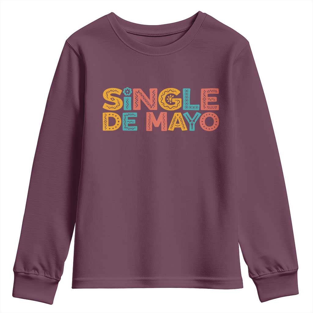 Mexican Fiesta Party Gift Youth Sweatshirt Single De Mayo TS12 Maroon Print Your Wear